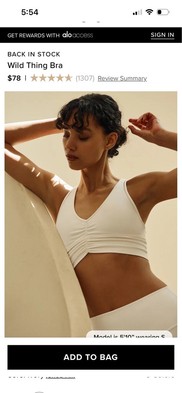 Alo Yoga Wild Thing Bra 78$